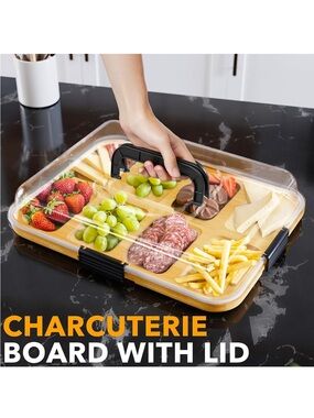 *New in box* travel charcuterie board with lid